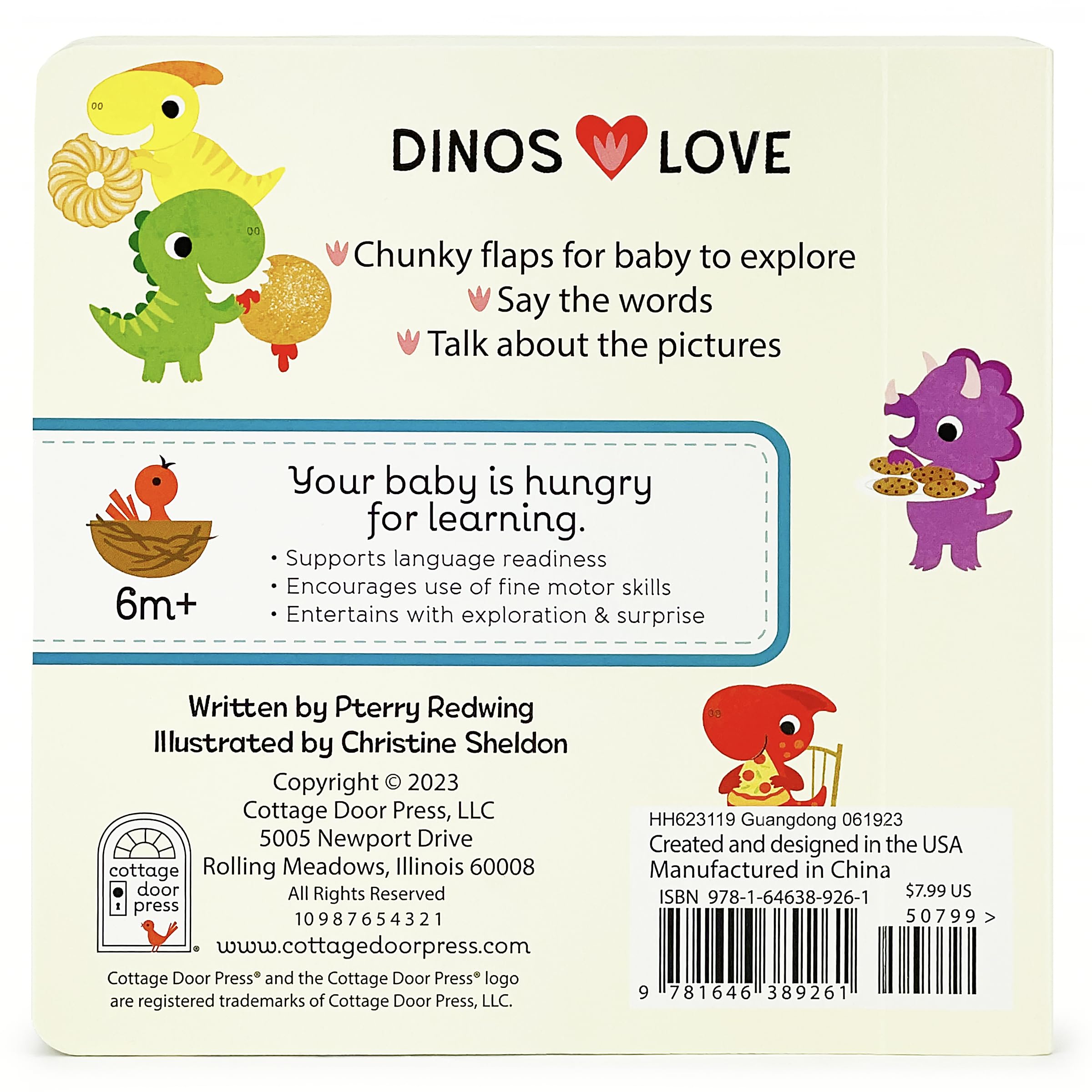 Dinos Love Donuts - A Foodie Lift-a-Flap Board Book for Babies and Toddlers to Introdue Trying New Foods; A Fun Dinosaur Adventure