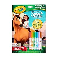 Spirit Coloring Book with Activities, 32 Coloring Pages & 7 Markers, Gift for Kids, Multi