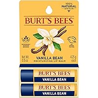 Burt's Bees Lip Balm Easter Basket Stuffers - Vanilla Bean, Lip Moisturizer With Responsibly Sourced Beeswax, Tint-Free, Natural Conditioning Lip Treatment, 2 Tubes, 0.15 oz.