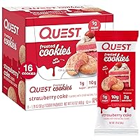 Quest Nutrition Gooey Caramel Candy Bites 8 Count Pack of 3 & Strawberry Cake Frosted Cookies Twin Pack with 16 Cookies, 1g Sugar