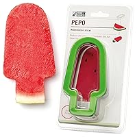 Pepo Watermelon Popsicle Cutter Mold, Stainless Steel Watermelon Slicer, Fun Popsicle Shape Sandwich and Cookie Cutter for Fruits