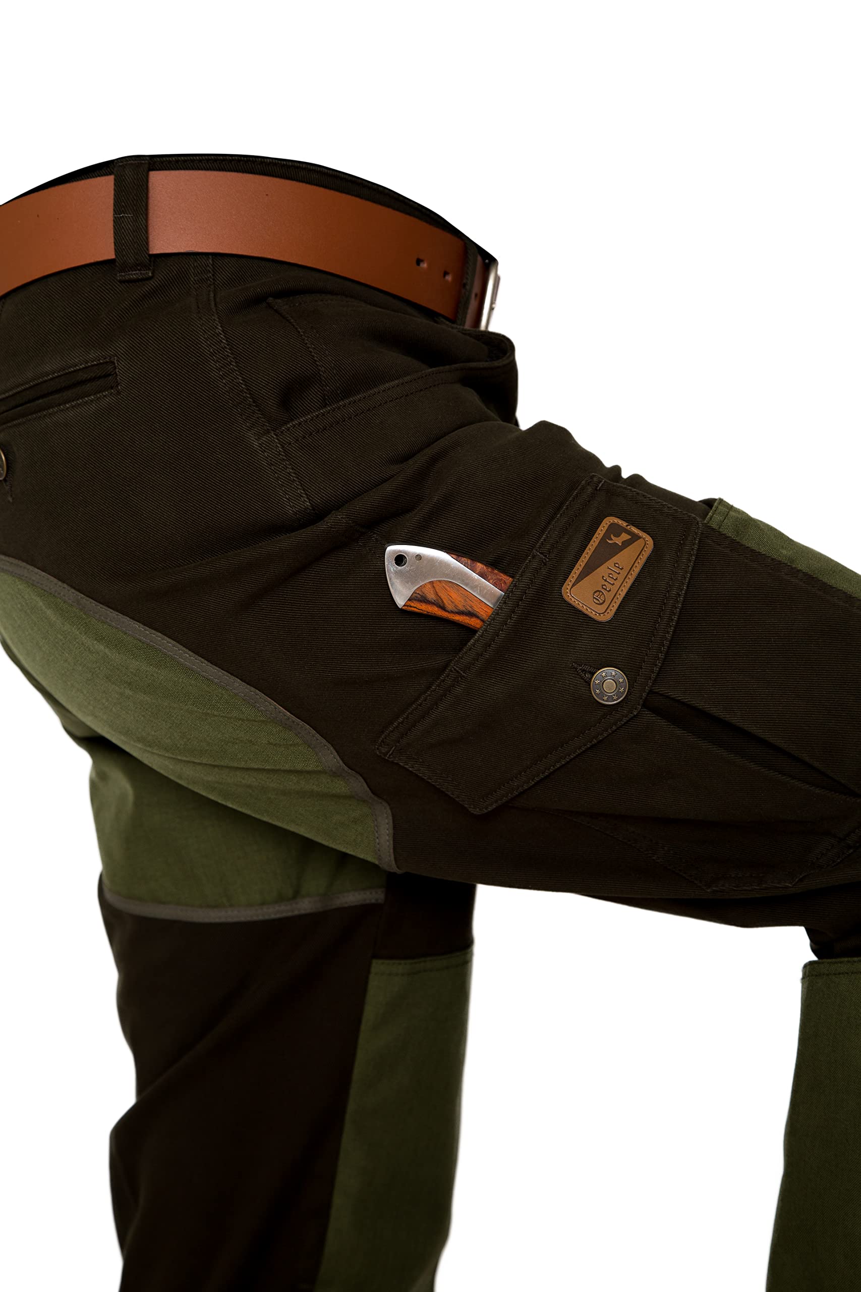 La Chasse® Hundeführer-Durchgehhose Survival Jagdhose Herren Oliv/grün mit Cordura®-Besatz Jägerjeans