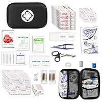 Mini-Car First Aid Kit-Emergency Kit-Camping Essentials - First Aid Survival Kit with Emergency Blanket Scissors, Suitable for Home Travel Hiking Hunting Adventures 274Piece(Black) YIDERBO