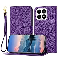 IVY [Solid Color[Kickstand Flip][Hand Strap][PU Leather] - Wallet Case for Huawei Honor X8a Phone case - Purple