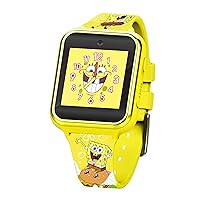 Nickelodeon SpongeBob SquarePants Yellow LED Screen Kids Smartwatch with Printed Silicone Strap, Voice Recorder, Alarm, and Pedometer for Boys and Girls