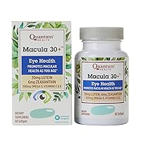Macula 30+ Eye Care Supplement Promotes Macular & Retinal Health as You Age with Lutein Zeaxanthin Omega-3 Vitamins C & E Daily Nutrition for Women & Men - 60 Softgels