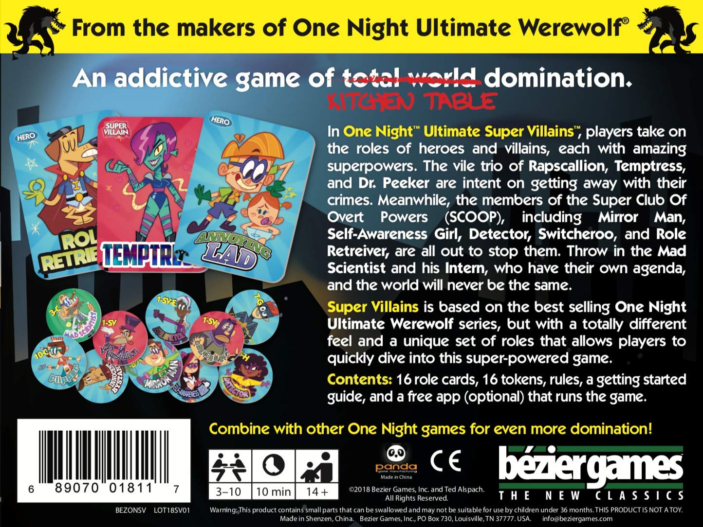 Bezier Games One Night Ultimate Super Villains