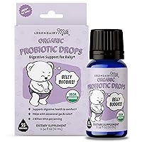Organic Baby Probiotic Drops - Gas and Colic Drops for Newborns & Toddlers - Digestive Support, Constipation Relief - Supports Occasional Diarrhea, Gas & Bloating, Reflux - 55 Servings