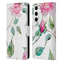 Head Case Designs Officially Licensed Haroulita Thorns Flower Mix Leather Book Wallet Case Cover Compatible with Samsung Galaxy S24+ 5G