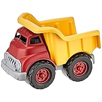 Dump Truck, Red/Yellow CB - Pretend Play, Motor Skills, Kids Toy Vehicle. No BPA, phthalates, PVC. Dishwasher Safe, Recycled Plastic, Made in USA.