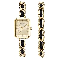 Steve Madden Women's Chain Watch and Bracelet Set