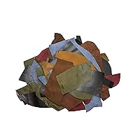 Assorted Colors Leather Scraps for Leather Crafts – 3lbs Mixed Sizes, Shapes with 36
