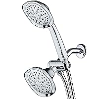 Luxury Square 48-setting High-Pressure Dual Head/Handheld Shower Spa Combo. Extra-Long 72