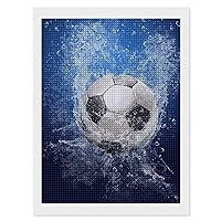 Water Drops Around Soccer Ball Decorative Diamond Art Painting Kits Funny 5D DIY Full Drill Diamond Picture Home Decor 12