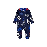 Nike Baby Boy Logo Sleep & Play Full Zip Coverall (Midnight Navy(56G821-U90)/Red, 0-3 Months)