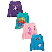 Disney | Marvel | Star Wars Girls and Toddlers' Long-Sleeve T-Shirts (Previously Spotted Zebra), Pack of 4