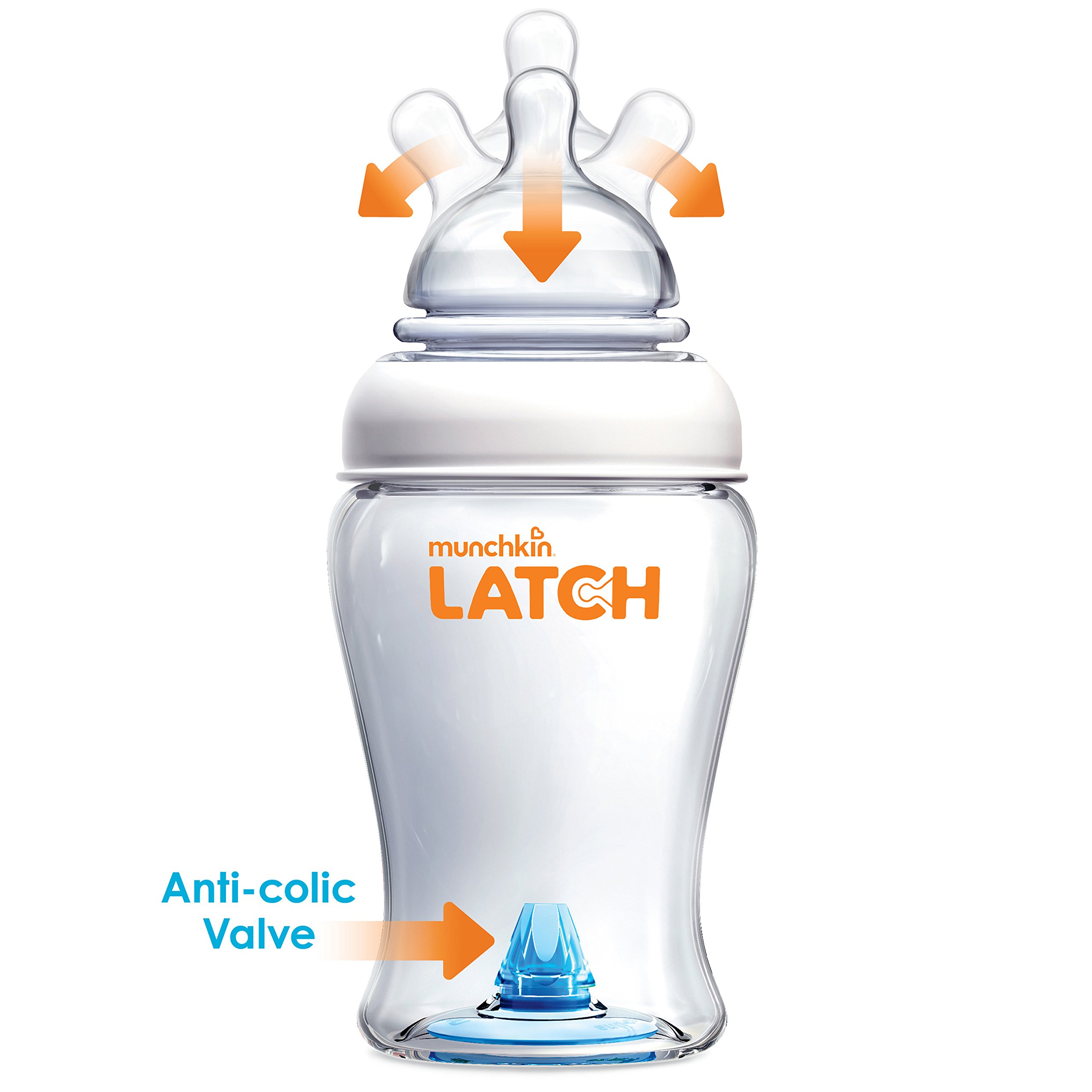 Munchkin® Latch™ BPA-Free Baby Bottle, White 8 Ounce, 1 Pack