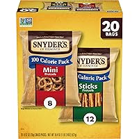 Snyder's of Hanover Pretzels, Minis and Sticks 100 Calorie Packs, 20 Ct Variety Pack