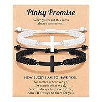 UNGENT THEM Couples Cross Charm Adjustable Braided Rope Bracelets, Anniversary Valentines Day Birthday Christmas Gifts for Women Men Boyfriend Girlfriend