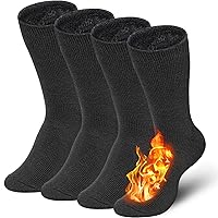Bymore 2Pairs Thermal Socks for Men,Heated Thick Crew Socks,Warm Winter Socks Insulated Cold Weather
