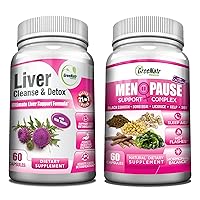 Synergic Bundle - Herbal Menopause Support Complex for Hot Flashes, Night Sweats & Mood Swings Relief Plus Total Liver Revitalization with Our Synergistic Liver Cleanse