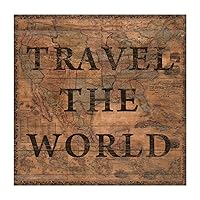 Travel The World Mural Decals Positive World Geographical Distribution Outdoors Wall Sticker Vinyl Mural Decals Quotes for Bedroom Restaurant Refrigerator Home Decor 18in