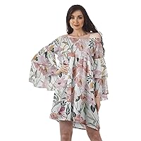 Black Womens Off Shoulder Summer Beach Dress Cotton Vacation Dress with Bell Sleeves - XS