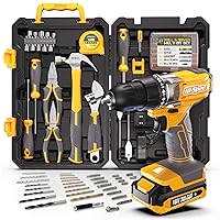 Hi-Spec 81-Piece Home Tool Kit Set, 18V Cordless Drill & Power Drill - Comprehensive Cordless Drill Set for DIY & Home Repairs