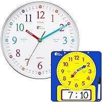 Learning Clock Bundle - Large Demonstration Dry Erase Clock & Teaching Wall Clock