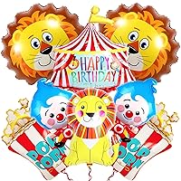 Giant, Carnival Balloons and Lion Balloon Set - Pack of 8 | Carnival Balloons for Carnival Theme Party Decorations | Carnival Balloon for Circus Theme Party Decorations