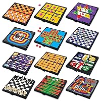 Magnetic Board Game Set by GAMIE - Includes 12 Retro Fun Games - 5
