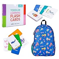Wildkin 15-Inch Backpack and Learning Flash Cards Bundle: Fun Educational Card, and Comfortable Kids Adventures (Rad Roller Skates)