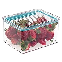 iDesign Plastic BPA-Free Pantry Food Storage Organizer Bin with Air-Tight Hinged Lid, 1.5 Quart Container for Kitchen, Fridge, Freezer, Cabinet, 5.5