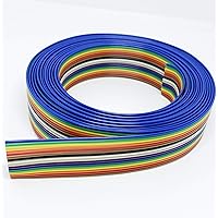 3m 10/14/16/20 Wire Rainbow Color Flat Ribbon IDC Wire Cable Kit for 2.54mm Connectors Glarks 10ft 