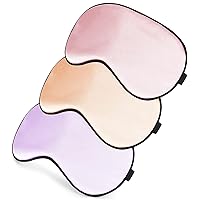 Sleep Mask, Super Soft Eye Masks with Adjustable Strap, Lightweight Comfortable Blindfold, Perfect Blocks Light for Men Women (Pink, Champagne Powder, Light Purple)