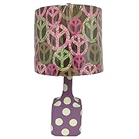 Retro Lamp Base, Purple Base with White Dots, 21-Inch