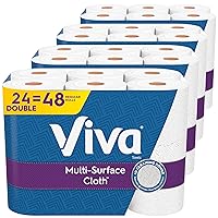 Multi-Surface Cloth Paper Towels, 24 Double Rolls, 110 Sheets Per Roll (4 Packs of 6)