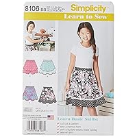 Simplicity 8106 Easy to Sew Plus Size Girl's Skirt Sewing Pattern, Plus Sizes 8 1/2-16 1/2