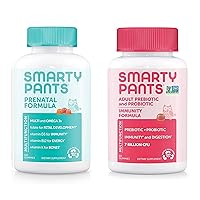 SmartyPants Prenatal Multivitamins and Probiotic Immunity Bundle: Omega 3 Fish Oil (EPA/DHA), Biotin, Methylfolate, Vitamin D3, C, Digestive & Immune Support Supplement (30 Day Supply)