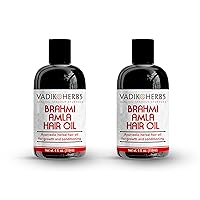 Brahmi-Amla Hair Oil (4oz) (2 pack) | hair growth and hair conditioning with Rosemary Oil | all natural herbal solution for hair loss, thinning hair, balding | Beard oil as well