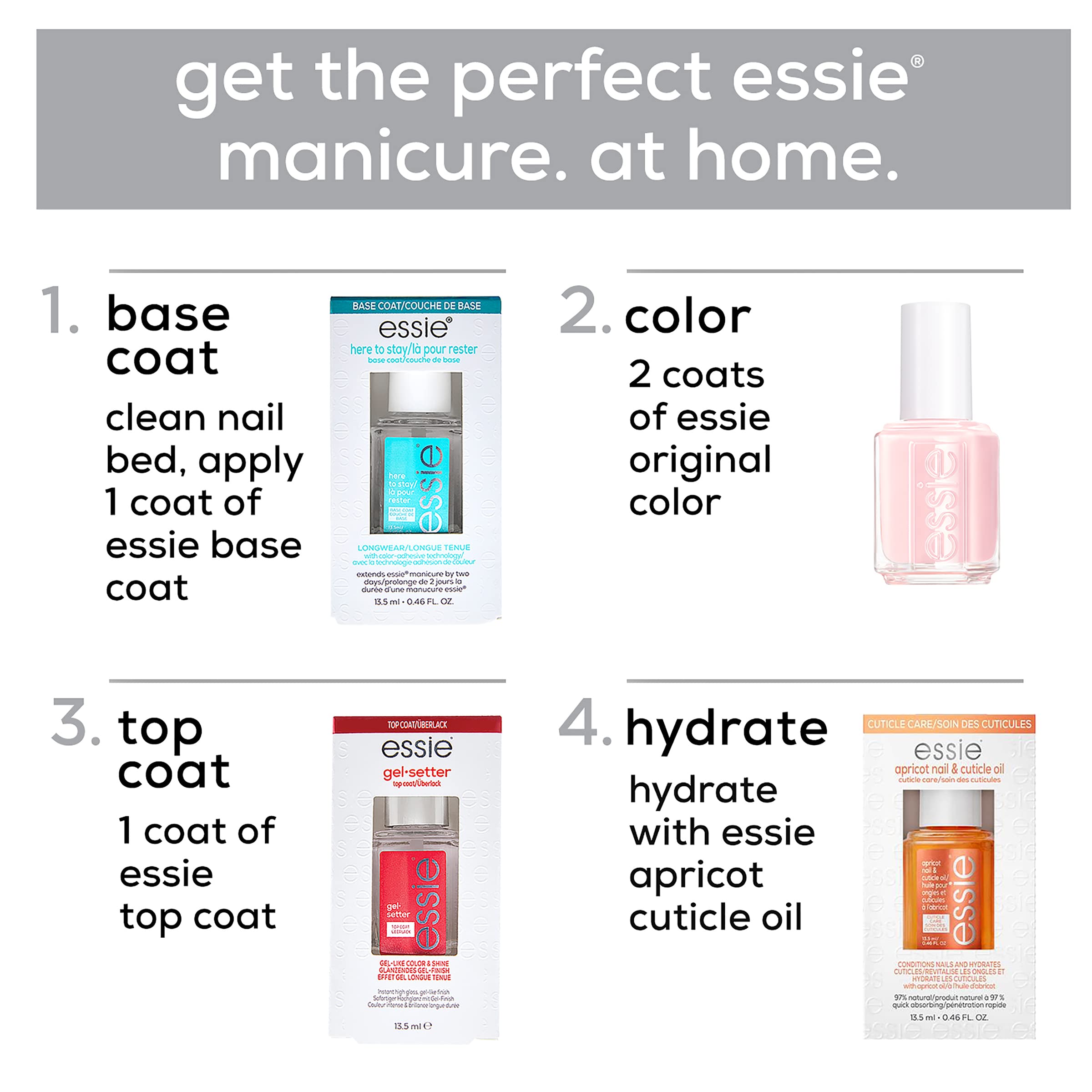 essie Nail Care, 8-Free Vegan, Apricot Nail and Cuticle Oil, softened and nourished cuticles, 0.46 fl oz