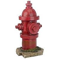 Design Toscano QL5468 Dog's Second Best Friend Fire Hydrant Pee Post Indoor/Outdoor Statue, Medium 14 Inches Tall, Handcast Polyresin, Red Painted Finish