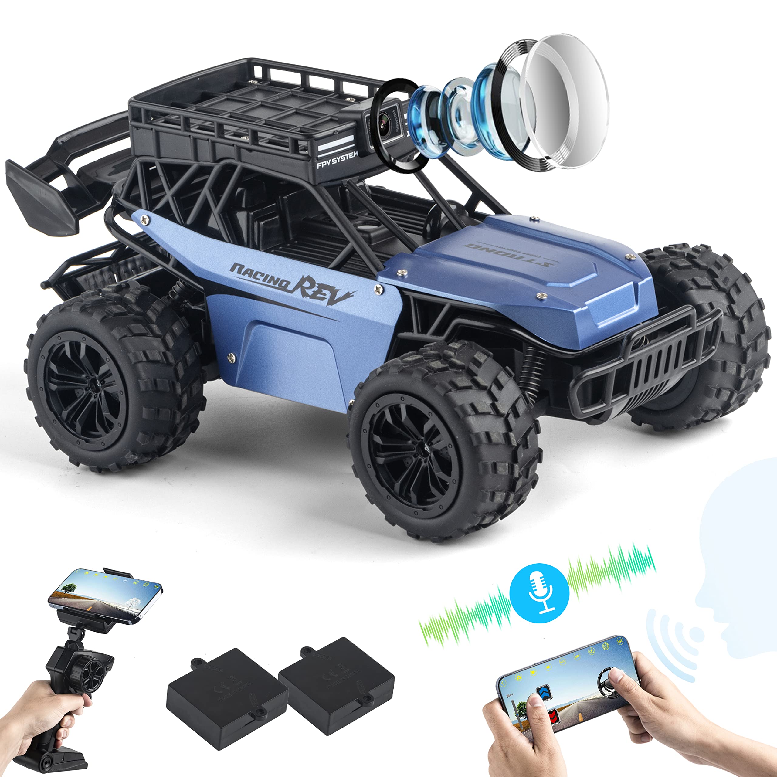 Mua CXJ RC Cars with 1080P Camera, Talkie Remote Control Car with 5G FPV  UHD Camera Remote Control Truck, 1:16 Scale Off-Road Trucks for Kids Adults  2 Batteries 60 Min, Gift for