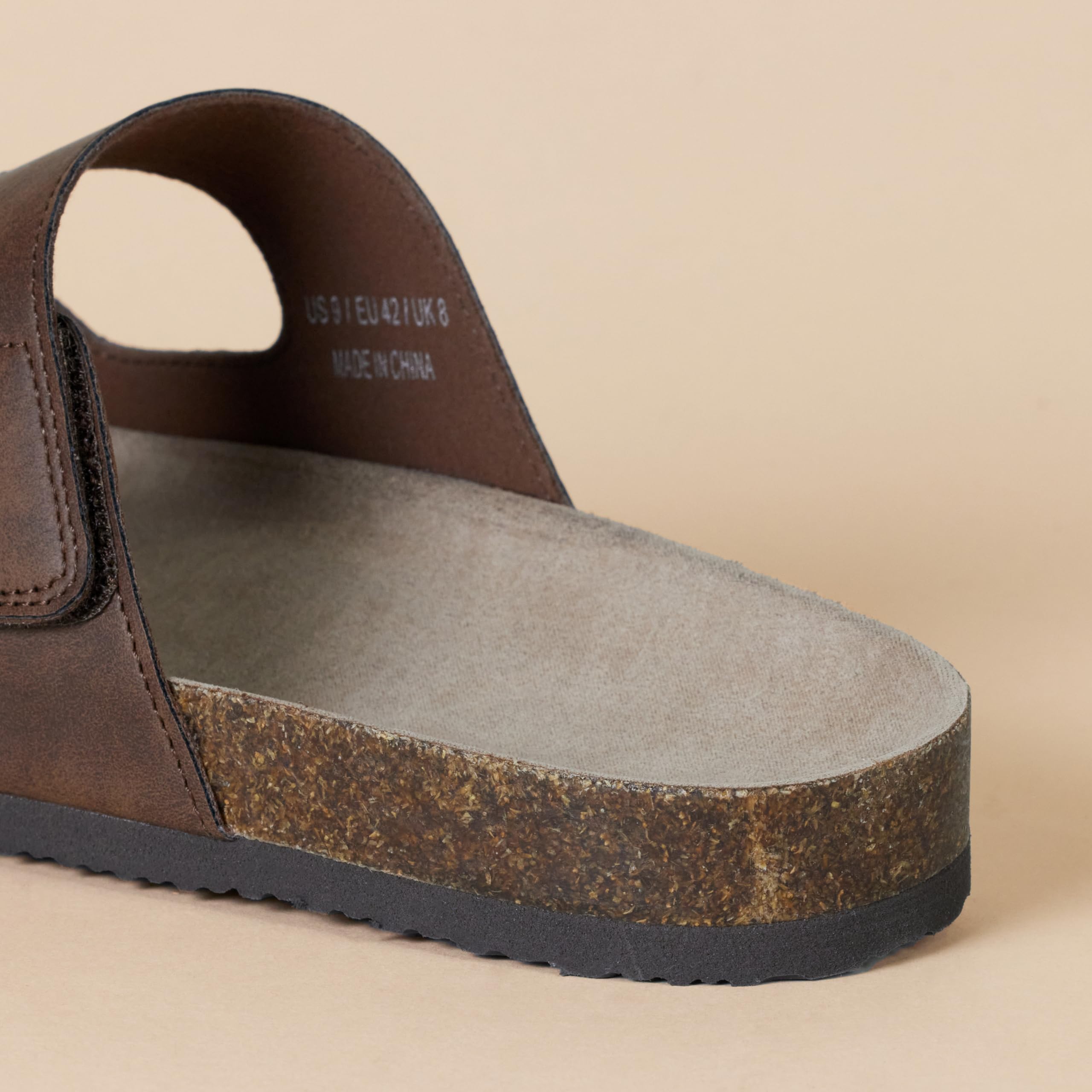 Amazon Essentials Men's Faux Cork Slide Sandal