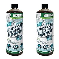 MICROBE-LIFT Septic Tank and Cesspool Treatment Enzymes - 6 Month Supply - Bacteria Digests Grease, Fats, Oils and Tissue, 32 Fl Oz (Pack of 2)