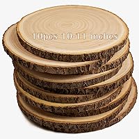10pcs Large Wood Slices for Centerpieces 10-11 inches Wood Rounds for Tables Decor Rustic Wood Circles for DIY Crafts and Wedding Decor Round Wooden Discs Wood Slice Ornaments