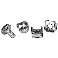 StarTech.com M6 Screws and Cage Nuts - 100 Pack - M6 Mounting Screws and Cage Nuts for Server Rack and Cabinet - Silver (CABSCREWM62)
