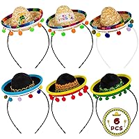 Sombrero Party Hats, Classic Cinco De Mayo Sombrero Headbands, Mexican Party Hat with Headbands Fiesta Party Costumes