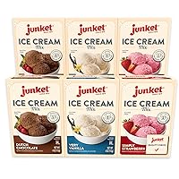 Junket Ice Cream Mix Bundle - 2 Vanilla, 2 Chocolate, 2 Strawberry (6 Total)