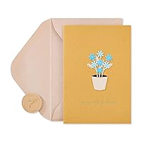Papyrus Blank Thank You Card (Pot of Daisies)